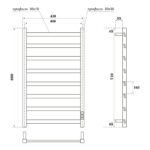 Полотенцесушитель электрический Point Атлант PN18848B П8 400×800, диммер справа, черный