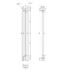 Полотенцесушитель электрический Point Фрея PN20712GB П2 100×1200 диммер слева, графит блеск