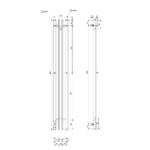 Полотенцесушитель электрический Point Фрея PN20722B П2 140×1200 диммер слева, черный