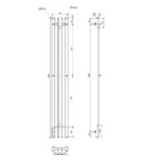 Полотенцесушитель электрический Point Фрея PN20722GB П2 140×1200 диммер слева, графит блеск