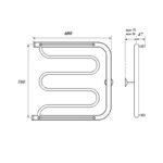 Полотенцесушитель водяной Point PN25556P 500×600 Фокстрот с полкой, хром