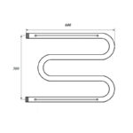 Полотенцесушитель водяной Point PN38556P 500×600 М-образный (1″) с полкой, хром