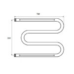 Полотенцесушитель водяной Point PN38557P 500×700 М-образный (1″) с полкой, хром