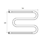 Полотенцесушитель водяной Point PN38667P 600×700 М-образный (1″) с полкой, хром