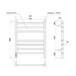 Полотенцесушитель электрический Point Веста PN70756GR П7 500×600, диммер слева, графит премиум
