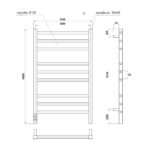 Полотенцесушитель электрический Point Веста PN70758GR П9 500×800, диммер слева, графит премиум