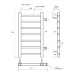 Полотенцесушитель водяной Point Вега PN71558 П7 500×800 с боковым подключением 500, хром