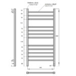 Полотенцесушитель электрический Point Вега PN71850 П12 500×1000, диммер справа, хром