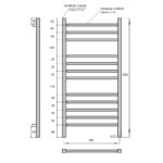 Полотенцесушитель электрический Point Вега PN71850B П12 500×1000, диммер справа, черный
