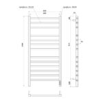 Полотенцесушитель электрический Point Вега PN71850GB П12 500×1000, диммер справа, графит блеск