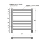 Полотенцесушитель электрический Point Вега PN71856B П7 500×600, диммер справа, черный