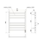 Полотенцесушитель электрический Point Вега PN71856GB П7 500×600, диммер справа, графит блеск