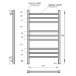 Полотенцесушитель электрический Point Вега PN71858 П9 500×800, диммер справа, хром