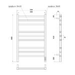 Полотенцесушитель электрический Point Вега PN71858GB П9 500×800, диммер справа, графит блеск