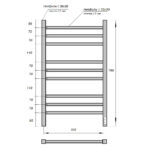 Полотенцесушитель электрический Point Вега PN71858W П9 500×800, диммер справа, белый