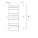 Полотенцесушитель электрический Point Меркурий PN83850GR П10 500×1000, диммер справа, графит премиум