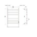 Полотенцесушитель электрический Point Меркурий PN83856GR П6 500×600, диммер справа, графит премиум