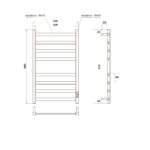 Полотенцесушитель электрический Point Меркурий PN83858GR П8 500×800, диммер справа, графит премиум