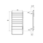 Полотенцесушитель электрический Point Сатурн PN90858B П8 500×800 диммер справа, черный