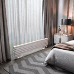 Стальной напольный радиатор отопления Warmmet Luxe 60HN ширина 1000 мм секций 8 цвет черный тип подключения: нижнее правое
