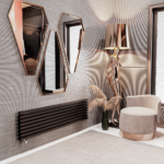 Стальной горизонтальный радиатор отопления Warmmet Luxe 60H ширина 1250 мм секций 8 цвет черный тип подключения: нижнее левое