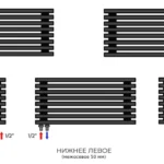 Трубчатый радиатор DraftMetall Версаль 30х50 высотой 180 мм. 4 секции (горизонт.), шириной 2200 мм.