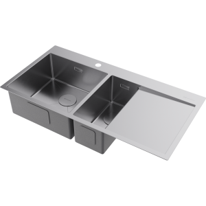 кухонная мойка - Omoikiri Akisame 100-2-L-IN нерж. сталь/нержавеющая сталь
