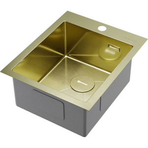 кухонная мойка - Omoikiri Akisame 41-LG нерж. сталь/светлое золото