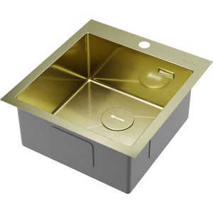 кухонная мойка - Omoikiri Akisame 46-LG нерж. сталь/светлое золото