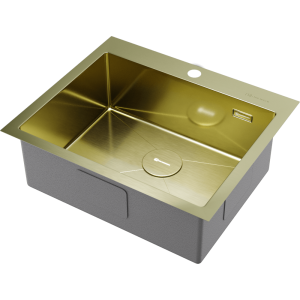 кухонная мойка - Omoikiri Akisame 59-LG нерж. сталь/светлое золото