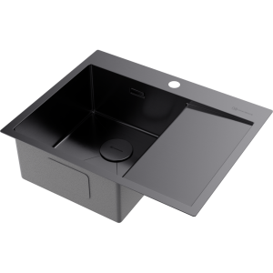 кухонная мойка - Omoikiri Akisame 65-L-GM нерж. сталь/вороненая сталь