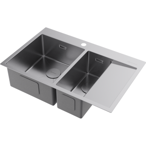 кухонная мойка - Omoikiri Akisame 78-2-L-IN нерж. сталь/нержавеющая сталь