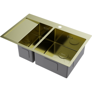 кухонная мойка - Omoikiri Akisame 78-2-R-LG нерж. сталь/светлое золото