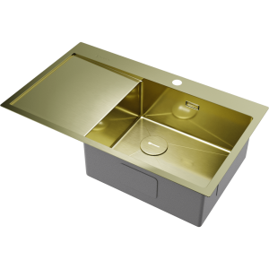 кухонная мойка - Omoikiri Akisame 86-R Side-LG нерж. сталь/светлое золото