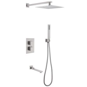 Душевая система ABBER Daheim AF8250SP скрытого монтажа с изливом, термостат, сатин