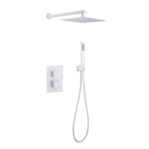 Душевая система ABBER Daheim AF8251W скрытого монтажа без излива, термостат,белый матовый