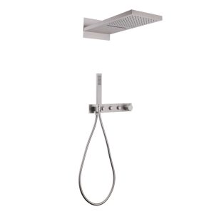 Душевая система ABBER Rund AF8752SP скрытого монтажа без излива, термостат, сатин