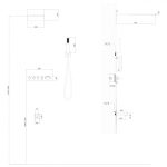 Душевая система ABBER Rund AF8753 скрытого монтажа с изливом, термостат, хром
