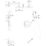 Душевая система ABBER Wasser Kreis AF8117 скрытого монтажа с изливом, хром