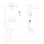 Душевая система ABBER Wasser Kreis AF8150 скрытого монтажа с изливом, термостат, хром