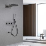 Душевая система ABBER Wasser Kreis AF8150NG скрытого монтажа с изливом, термостат, никель