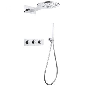 Душевая система ABBER Wasser Kreis AF8151 скрытого монтажа без излива, термостат, хром