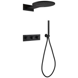 Душевая система ABBER Wasser Kreis AF8151B скрытого монтажа без излива, термостат, черный матовый