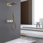Душевая система ABBER Wasser Kreis AF8151G скрытого монтажа без излива, термостат, золото матовое