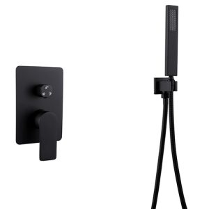 Душевая система ABBER Weiss Insel AF8017B скрытого монтажа с изливом, черная матовая