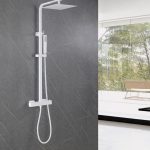 Душевая стойка ABBER Daheim AF8260WL с термостатом без излива, белый матовый