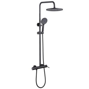Душевая стойка ABBER Emotion AF8816BL с изливом, черный матовый