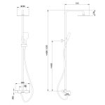 Душевая стойка ABBER Emotion AF8816L с изливом, хром