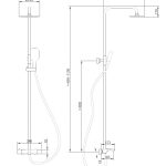 Душевая стойка ABBER Thermostat AF8516B с термостатом и изливом, черная матовая