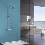 Душевая стойка ABBER Wasser Kreis AF8160L с термостатом без излива, хром